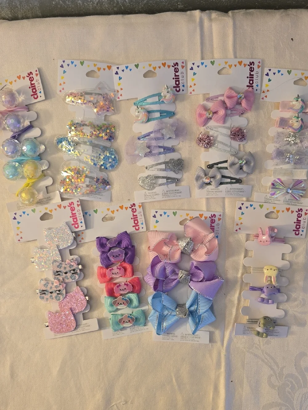 9 Claire's Pastel Hair Clip Bundle, Many Different Designs All New